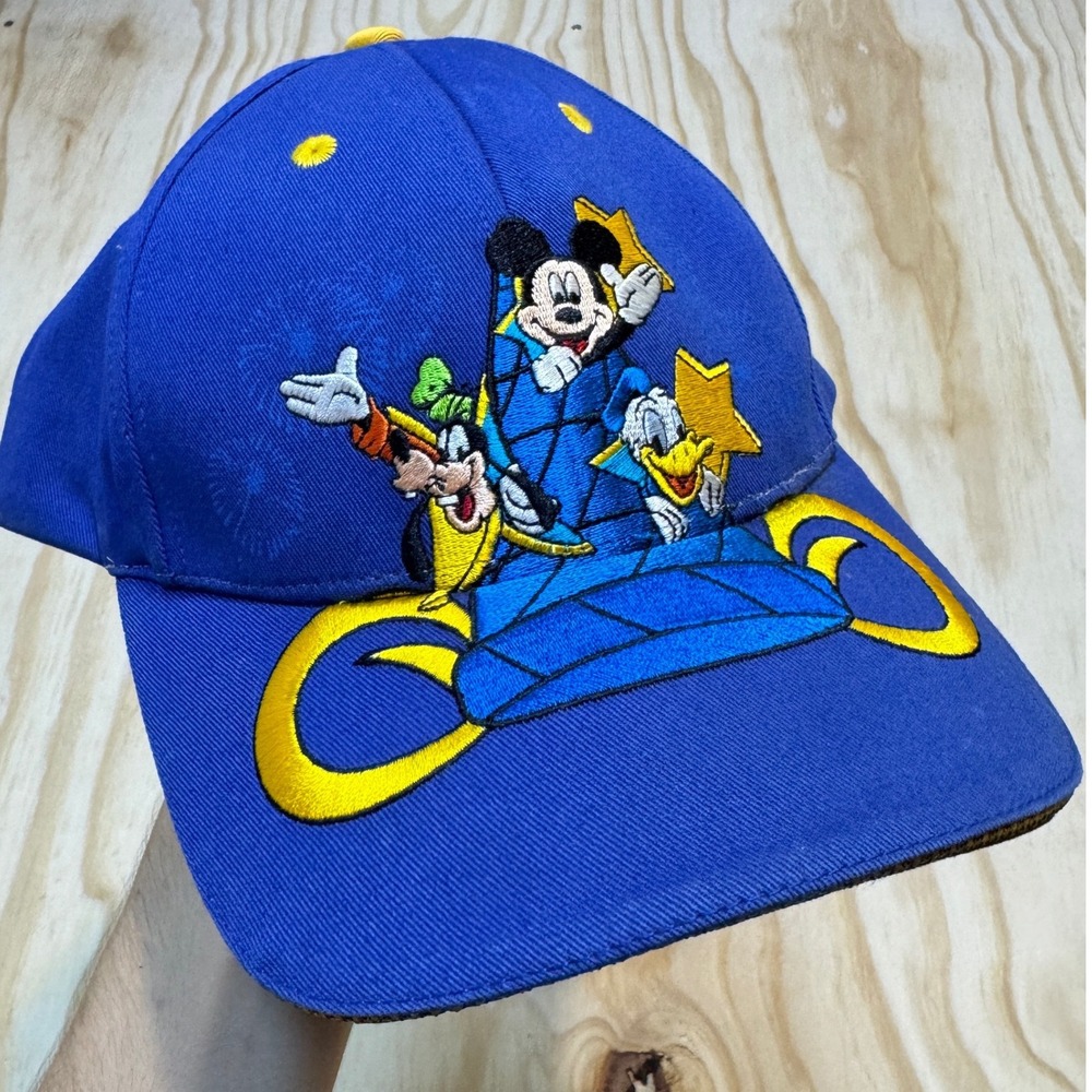 Walt Disney World Blue MGM Studios Mickey Donald Goofy Baseball Hat Cap